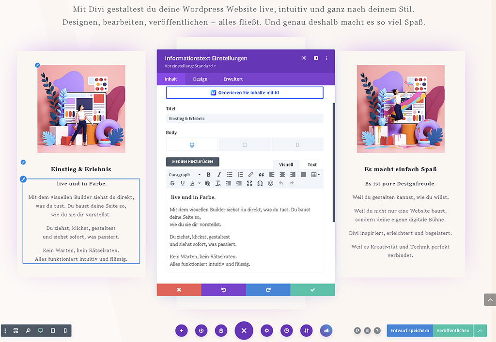 Mit Divi ganz einfach Text hinzufügen Mit Divi ganz einfach Text hinzufügen